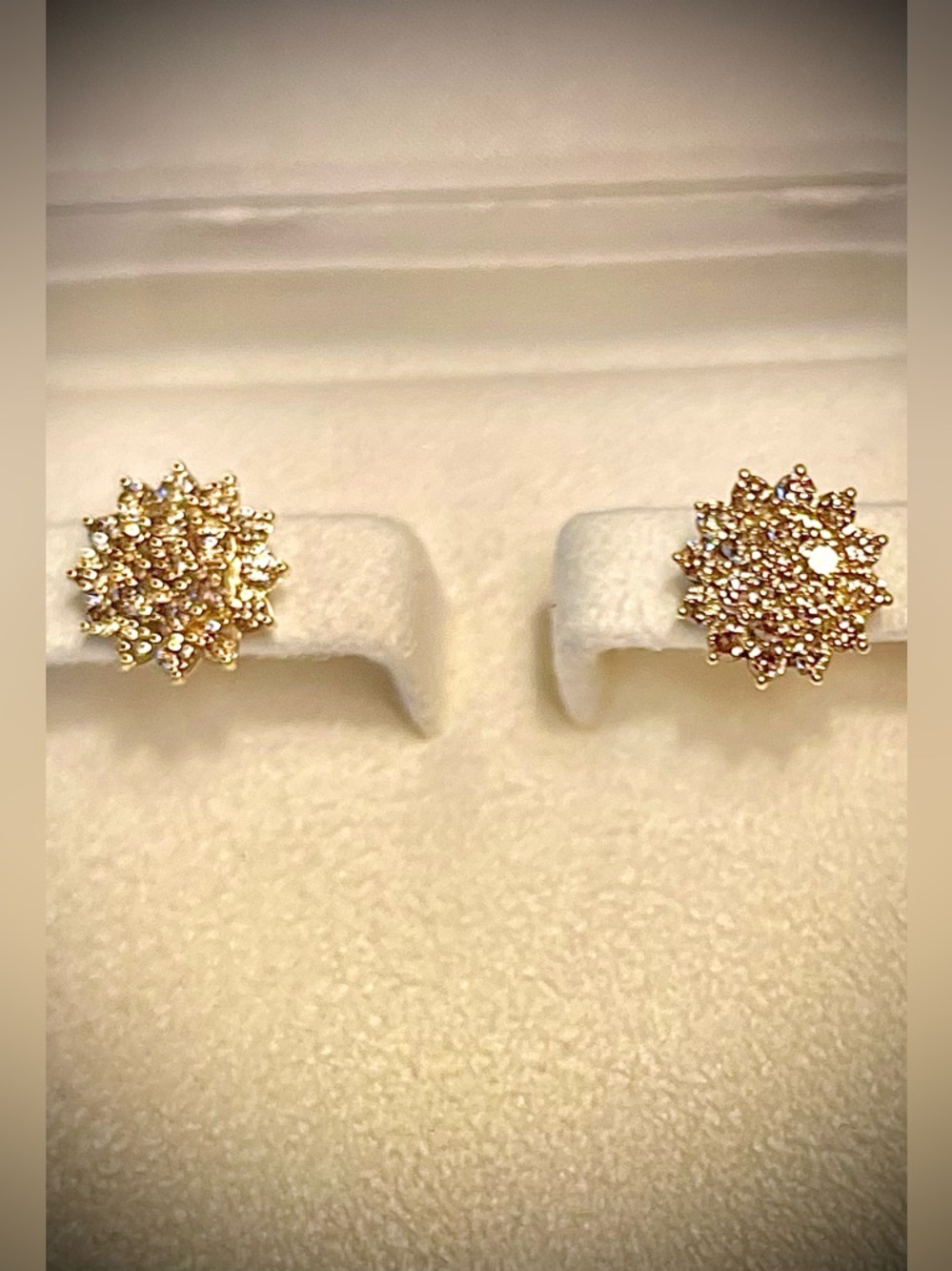 1 carat Champagne Diamond Stud Earrings